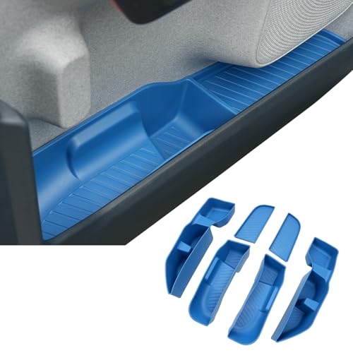 Mabett Door Side Storage Tray for Ford Maverick 2022-2025(Not Fit 2026) Accessories TPE Front and Rear Doors Storage Insert Organizer Boxs 4PCS Set Fit Maverick(Blue)