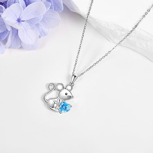 Animals Gift 925 Sterling Silver Cute Dog/Mouse Necklace Jewelry Gifts For Women Dog Lover3