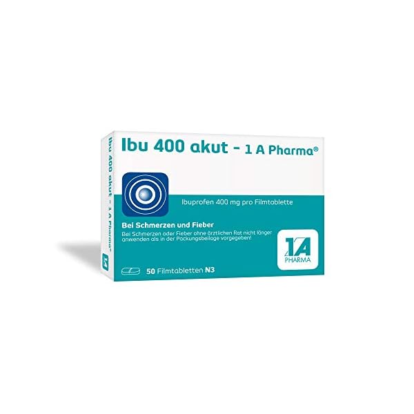 Ibu 400 akut - 1 A Pharma, 400 mg Tabletten mit Ibuprofen (50 Stck.): Bei Schmerzen und Fieber