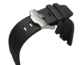 Richie strap]28mm AP Black Silicone Rubber Watch Band Strap deployment clasp For compatible with Audemars Piguet Royal Oak Diver (Silver buckle) - Image 2