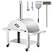 VEVOR 44" Wood Fired Artisan Pizza Oven, 3-Layer Stainless Steel Pizza Maker with Wheels for Outside Kitchen, Includes Pizza Stone, Pizza Peel, and Brush, Professional Series,Outdoor or Indoor. VEVOR 44" Wood Fired Artisan Pizza Oven, 3-Layer Stainless Steel Pizza Maker with Wheels for Outside Kitchen, Includes Pizza Stone, Pizza Peel, and Brush, Professional Series,Outdoor or Indoor.