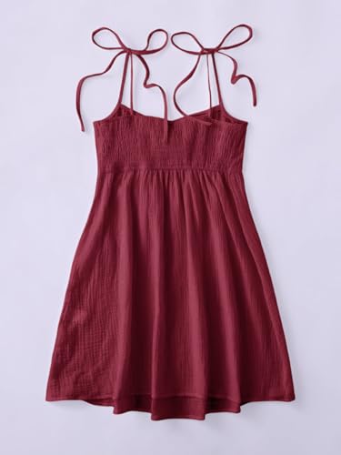 Image of SOLY HUX Women's Summer Cami Sun Dress A Line Tie Shoulder Y2k Cute Casual Short Mini Beach Babydoll Dresses
