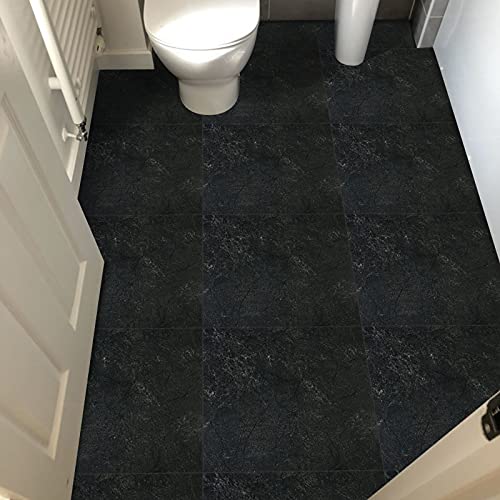 Peel And Stick Floor Tile Black Marble Vinyl Flooring Coverings Kitchen Bedroom Ground House Renovation Vinyl Tile Easy To Apply 10 Pieces/Pack #TOP5