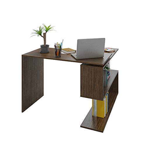 Rotating Desk, L-Shaped Computer Corner, Home Office Desk W/2-Tier Large Storage Bookshelves Desk 60 X 30 Desk (Brown, 170x 74 x 50 cm) Rotating Desk, L-Shaped Computer Corner, Home Office Desk W/2-Tier Large Storage Bookshelves Desk 60 X 30 Desk (Brown, 170x 74 x 50 cm)