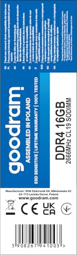 Goodram GR2666S464L1916G module de mémoire 1 x DDR4 2666 MHz Neuf - vue 5