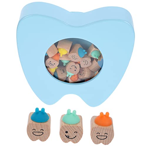 ULDIGI Wooden Baby Tooth Box First Tooth Keepsake Storage Tooth Holders for Boys and Girls