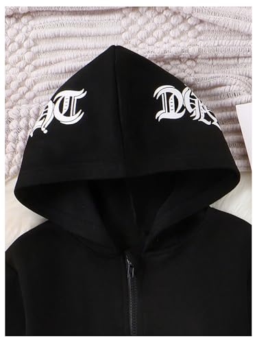 SHENHE Girl's Graphic Zip Up Hoodie Letter Print Long Sleeve Hooded Jacket Outerwear3