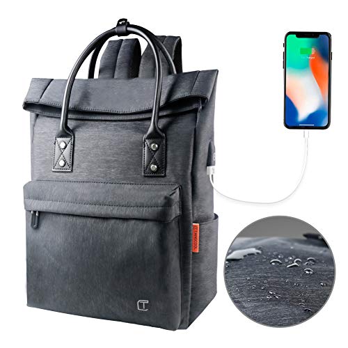 Waterproof Laptop Backpack for Women Men Antitheft Convertible Backpack Tote with USB Slim