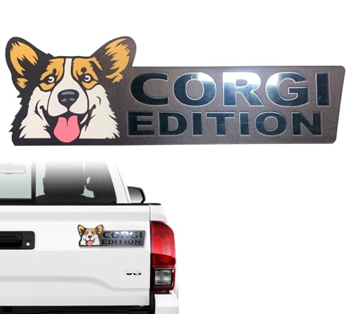 Image of Dog Edition Car Badges, 3D Dog Car Badge Laser Cutting Car Emblem, Car Exterior Emblems Badge,Cute Dogs Badge Rated Car Decals Bumper Stickers Decoration(Corgi)