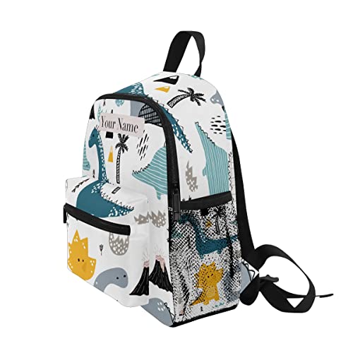 Orezi Custom Kid's Name Toddler Bag,Personalized Backpack With Name/Text Daycare Bag,Customization Cute Dino Scandinavian Style Nursery Bag Preschool Backpack Baby Diaper Bag, One Size #TOP2