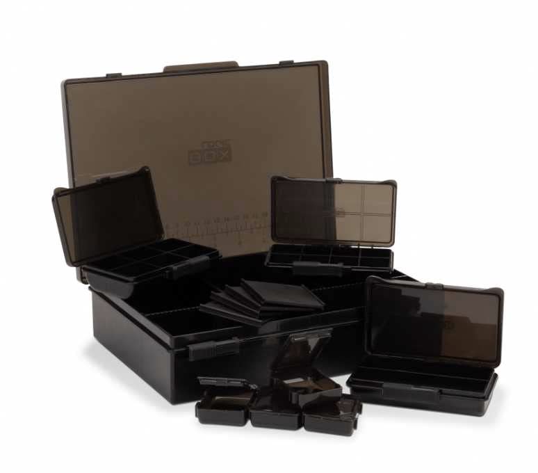 OUTDOORDINO Nash Box Logic Loaded Tackle Box - Caja de aparejos para pesca de carpas - Caja de pesca resistente - Sistema modular para almacenamiento de tachuelas (mediano)