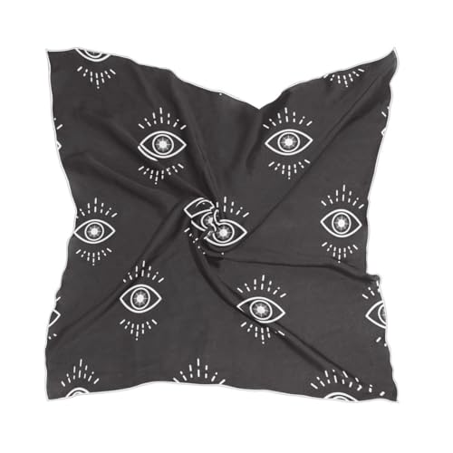 YETTASBIN Fashion Square Scarf for Women, Magic Evil Eye Soft Lightweight Like Silk Head Scarf Breathable Hair Wraping Neckerchief Versatile Bandanas for Night Sleeping, 23.6