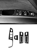 OYDDL 4 PCS Carbon Fiber Interior Tirm Autoschutzfolie Fensterschalter Bedienfeld Aufkleber Zubehör kompatibel mit Q7 2008 2009 2010 2011 2012 2013 2014 2015