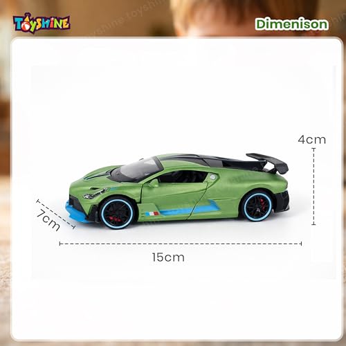 Image of Toyshine 1:32 Scale Die Super Fast Racing Model Car with Music and Lights Along with Pull Back Function Opening Doors Feature for Kids Boy Girl 3+, Green