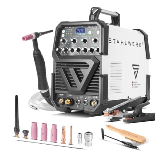 STAHLWERK AC/DC TIG 200 pulso ST soldadora con 200 amperios TIG MMA muchos parámetros de soldadura ajustables, ALU chapa fina adecuado, 7 años de garantía