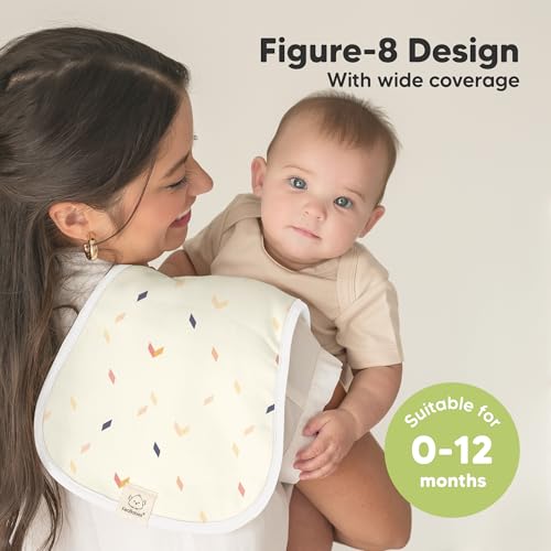 Image of Organic Burp Cloths Baby Boy & Girl - 5-Pack Super Absorbent Cotton Burping Cloths for Babies, Soft & Plush Newborn Spit Up Rags, Infant Towels for Milk Spit Up, Unisex, Large 21 inch x 10 inch (Prism)