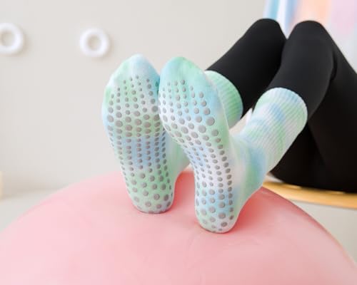 Image of Grip Socks Pilates for Women- Cute Pilates Socks- Tie Dye Non Slip Grippy Sock Woman for Yoga Barre Dance