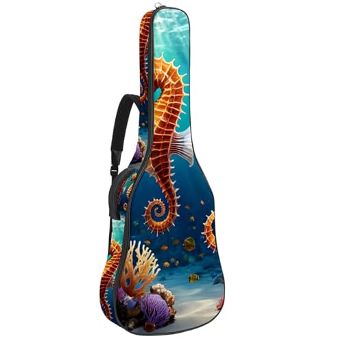 Sac pour guitare acoustique 101,6 cm étui original motif hippocampe multicolore