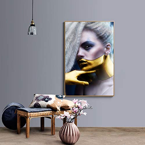 Portrait moderne maquillage peinture sur toile haute définition 60x90