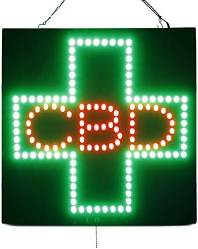 CBD Smoke Shop Business Sign - 16 Cross Shape - Extra Bright Lights (#3372)