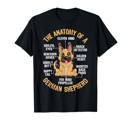 Anatomy of a German Shepherd T shirt Funny Dog Lover Gifts T-Shirt