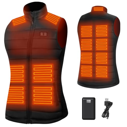 Best Heated Vests for Women: Stay Warm Without the Bulk (A Trainer's Honest Guide) 20 VENTROLLO Womens Heated Vest with 16000mAh Battery, 15 Zone Heating, Dual Control Slim Fit Lightweight Heating Vest for Winter, Black M