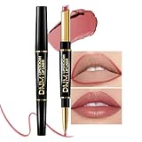 evpct 1Pcs Nude Pink Velvet Matte Lip Liner and Lipstick Combo Set Kit for Women, Magic 24 Hours Lipstick and Lip Liner Makeup Set Stain Long Lasting Waterproof labial,46#