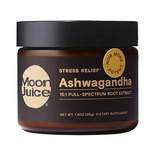 Moon Juice Ashwagandha Organic Ashwagandha Root Powder Extract Supplement (15:1 Extract) - Natural Stress Relief, Focus Support & Mood Support - Vegan, Non-GMO, Gluten-Free (72 Servings)