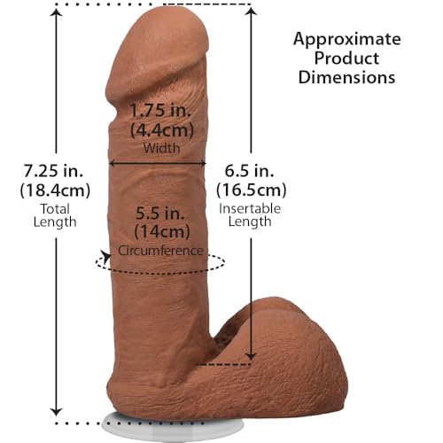 Doc-Johnson-The-Realistic-Cock-with-Removable-Suction-Cup-ULTRASKYN-6-Inch-F-Machine-and-Harness-Compatible-Dildo-Caramel