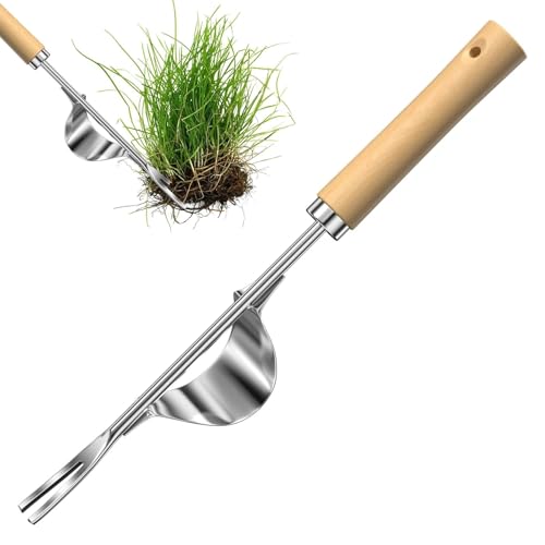 Elsrantor Sarchiatore in Acciaio Inox, Estirpatore Erbacce da Giardino, Strappa Rimuovi Erbacce, Sarchiatrici con Manico in Legno, Estrattore Sarchiatrice Manuale, per Scavare, Estirpare, Allentare