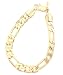 Men's Yellow Gold Plated 9mm Figaro Chain Link Bracelet