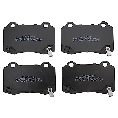 Image of TRQ Rear Brake Pad and Rotor Set Ceramic Compatible with 2009-2014 Cadillac CTS V Brake Code JE5