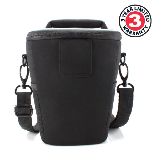 Image of USA Gear DSLR Camera Case for Men and Women with Top Loading Accessibility, Adjustable Shoulder, Small Camera Sling Bag, Travel Padded Handle - Camera Holster Bag for Nikon, Canon, Panasonic (Black)