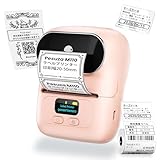 Pesuza M110 ラベルプリンター スマホ PC対応 宛名ラベルプリンター ラベルライター シールプリンター 感熱シールメーカー ラベルメーカー 値札プリンター バーコードプリンタ qrコードシールメーカー 充電式 中小企業/家庭用 Bluetooth接続 郵便宛先 梱包発送 目印 食品表示 値札 アドレス 幅20-50mm 黒文字 AndroidとIOS ピンク 40x30ラベル付き