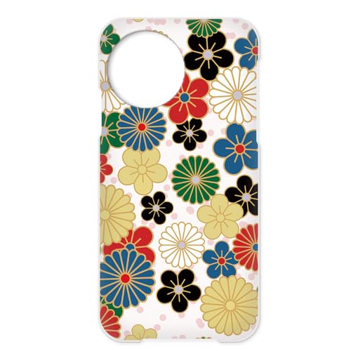 AQUOS R10 用 SH-51F SH-M31 対応 アクオスR10のカバー スマホケース ケータイ ケース 和柄 花紋 花柄 菊花紋章 桜 ホワイト h135a01