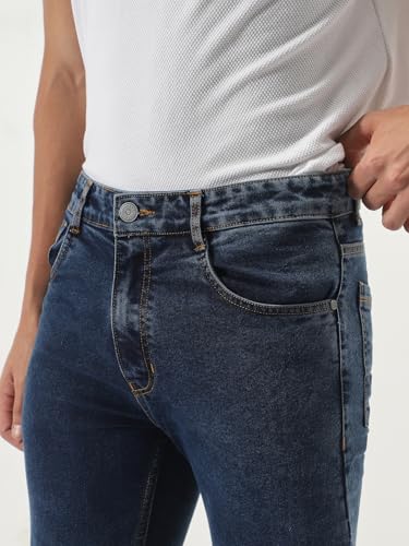 Image of Urbano Fashion Men's Slim Fit Washed Denim Jeans Stretchable