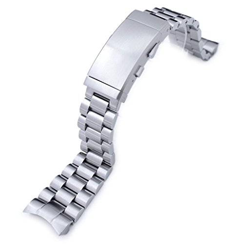 22mm Endmill 316L SS Watch Bracelet for Orient Mako II & Ray II, Ratchet Buckle Brushed