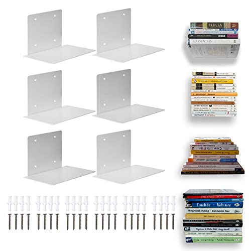 ECOSEAO Floating Book Shelves for Wall, Heavy-Duty Book Organizers, Iron