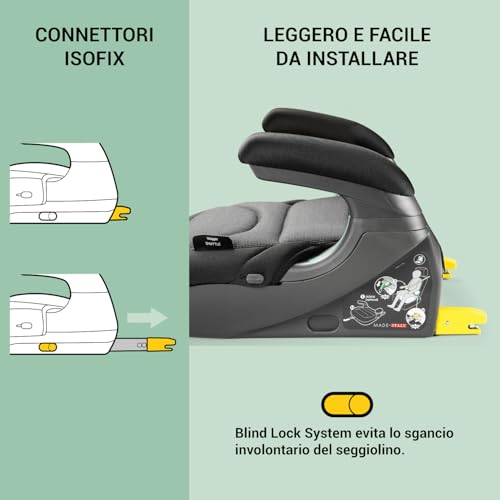 Peg Perego Viaggio Shuttle Seggiolino Auto, Rialzo Auto con ISOFIX per Bambini da 125 a 150 cm (6-12 anni), 22-36 kg, Crystal Black - 7