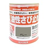 カンペハピオ(Kanpe Hapio) ペンキ 塗料 油性 つやけし さび止め剤入り 速乾性 速乾さび止めペイント グレー 2L | Amazon