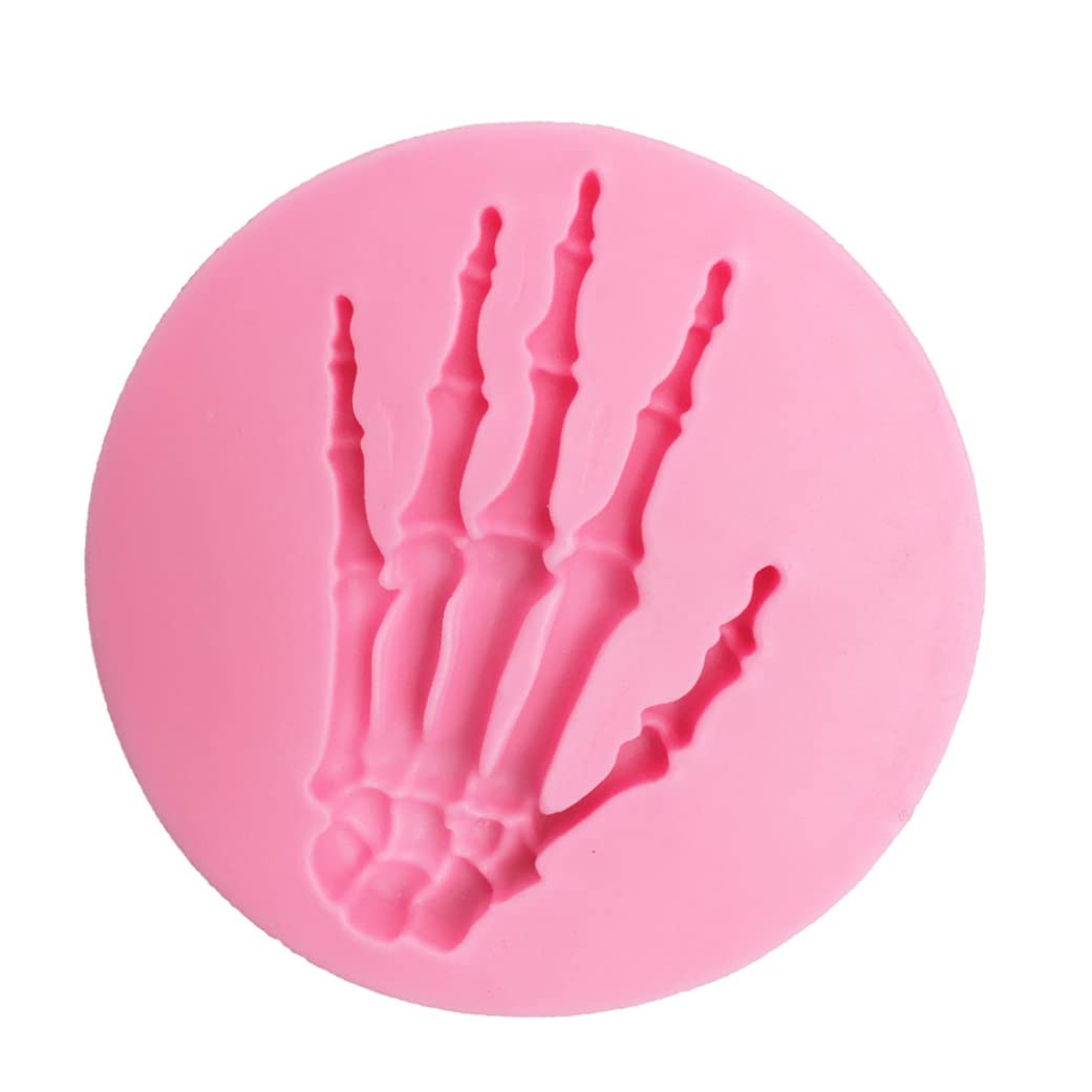 Wedhapy Skeleton Hand Silicone Molds Halloween Silicone Molds Skull Hand Horror Modeling Mould DIY Baking Decoration Mold for Baking Skull Claw Horror Mould