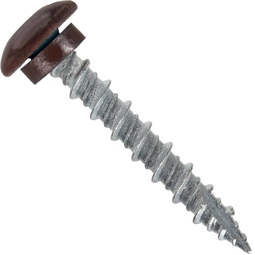 Vis pour toiture en métal marron 1-1/2 LO pour rénover l'abri de jardin ou le carport