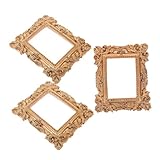 TOYANDONA 3 Piezas Marco de Fotos Mini Vintage de Resina Dorada Portafotos Decorativos Compactos para Escritorio y Pared Adorno Familiar Elegante para Hogar