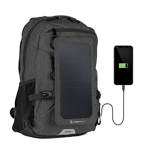 Sunnybag EXPLORER+ solar backpack charger | World's strongest water resistant solar panel for smartphones and all USB-devices on the go | 15L volume and 15’’ laptop compartment | Black/Black