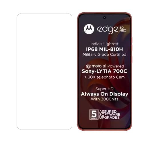 KMPERED® Tempered Glass MOTOROLA Edge 50 Neo DuraGlass & Anti Explosion | Full Screen Coverage-Edge to Edge | 9H Hardness | With easy Installation Kit (Pack of 1) (B0DHH4CGZK) Amazon Price History, Amazon Price Tracker