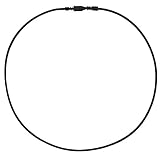 DragonWeave Jewelry Black Rubber 2mm Tube Cord Necklace with Easy Locking Clasp - 18 inches