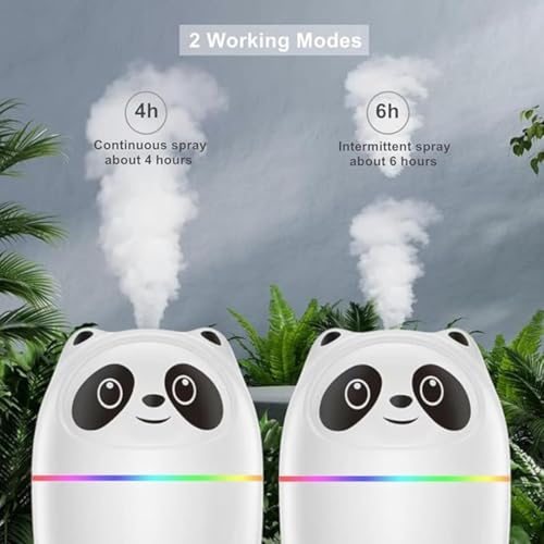Image of Panda Humidifier & Diffuser | LED Atmosphere Light, Aromatherapy Oil Diffuser | Noiseless & Safe with Auto Power Off for Home /Office