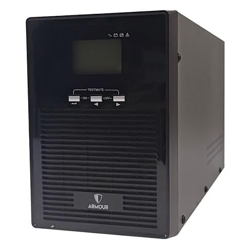 Power Armour 2000VA UPS, 1200W, LCD Screen Display, 2x UK Plugs, 3x IEC, 2x RJ45, 1x USB, Built in AVR, Software Monitoring (2000 VA)