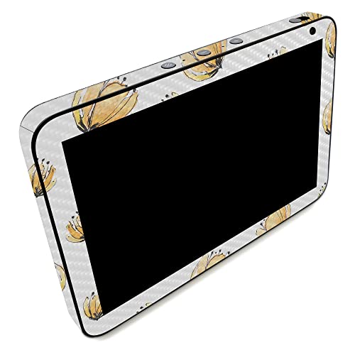 Image of MightySkins Carbon Fiber Skin Compatible with Amazon Echo Show 8 (Gen 2) - Yellow Poppy | Protective, Durable Textured Carbon Fiber Finish | Easy to Apply | Made in The USA