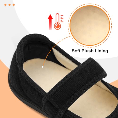 JOINFREE Womens Wide Diabetic Slippers Adjustable Comfort House Shoes Extra Wide Width Bedroom Slipper for Edema Swollen Arthritis Elderly Indoor Outdoor4